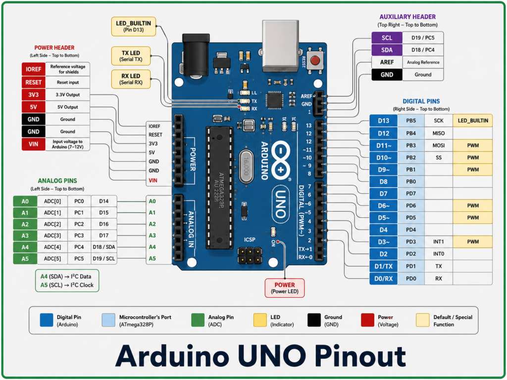 Arduino Uno Pinout Diagram